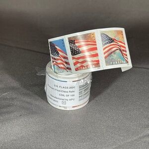 Forever Stamps 1 Roll Of 100 First Class USPS Stamp U.S. Flag Photo Postage